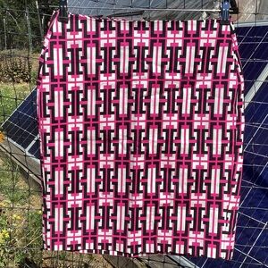 Banana Republic Geometric Pink and Black Cotton Pencil Skirt Sz 4 Boho Hippie
